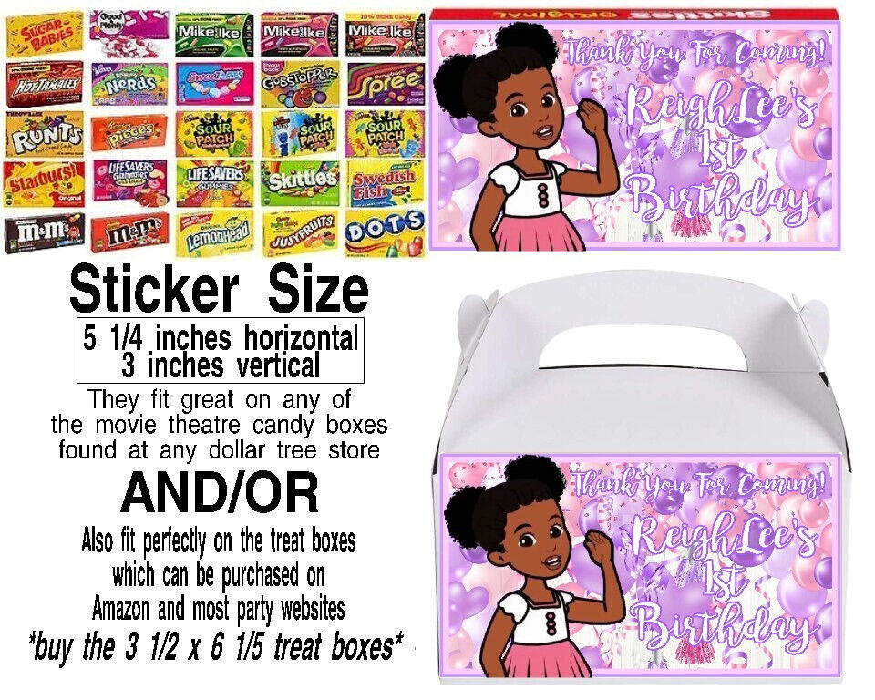 Gracies corner birthday party treat box movie candy stickers baby shower