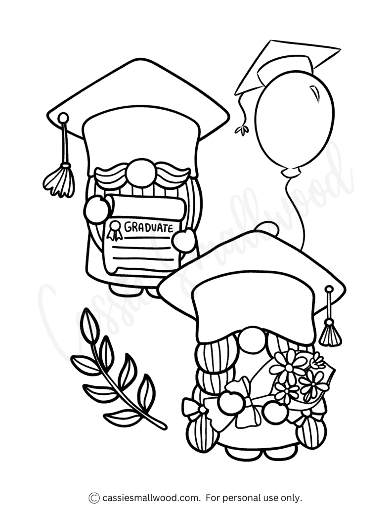 Cute graduation coloring pages