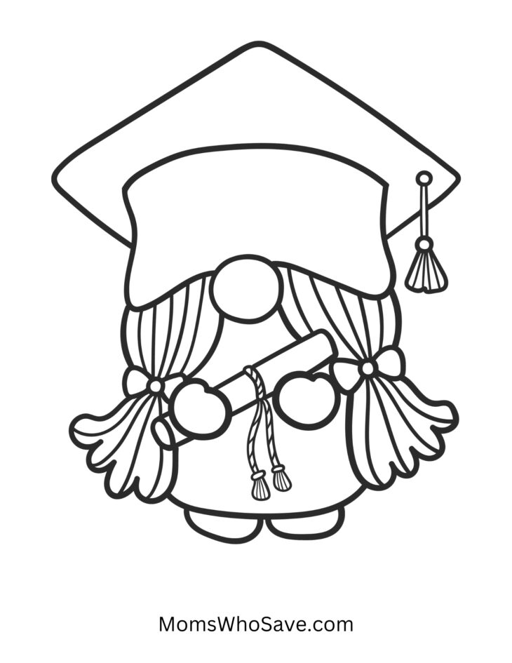 Cute gnomes coloring pages free printables