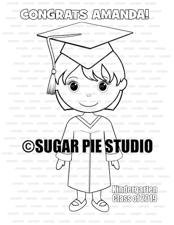 Graduation coloring page party favor or classroom party pdf printable