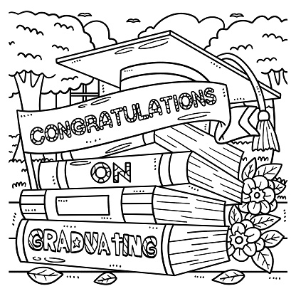 Graduation congratulations on graduating coloring stock illustration