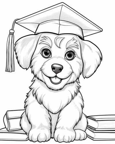 Graduation colouring pages