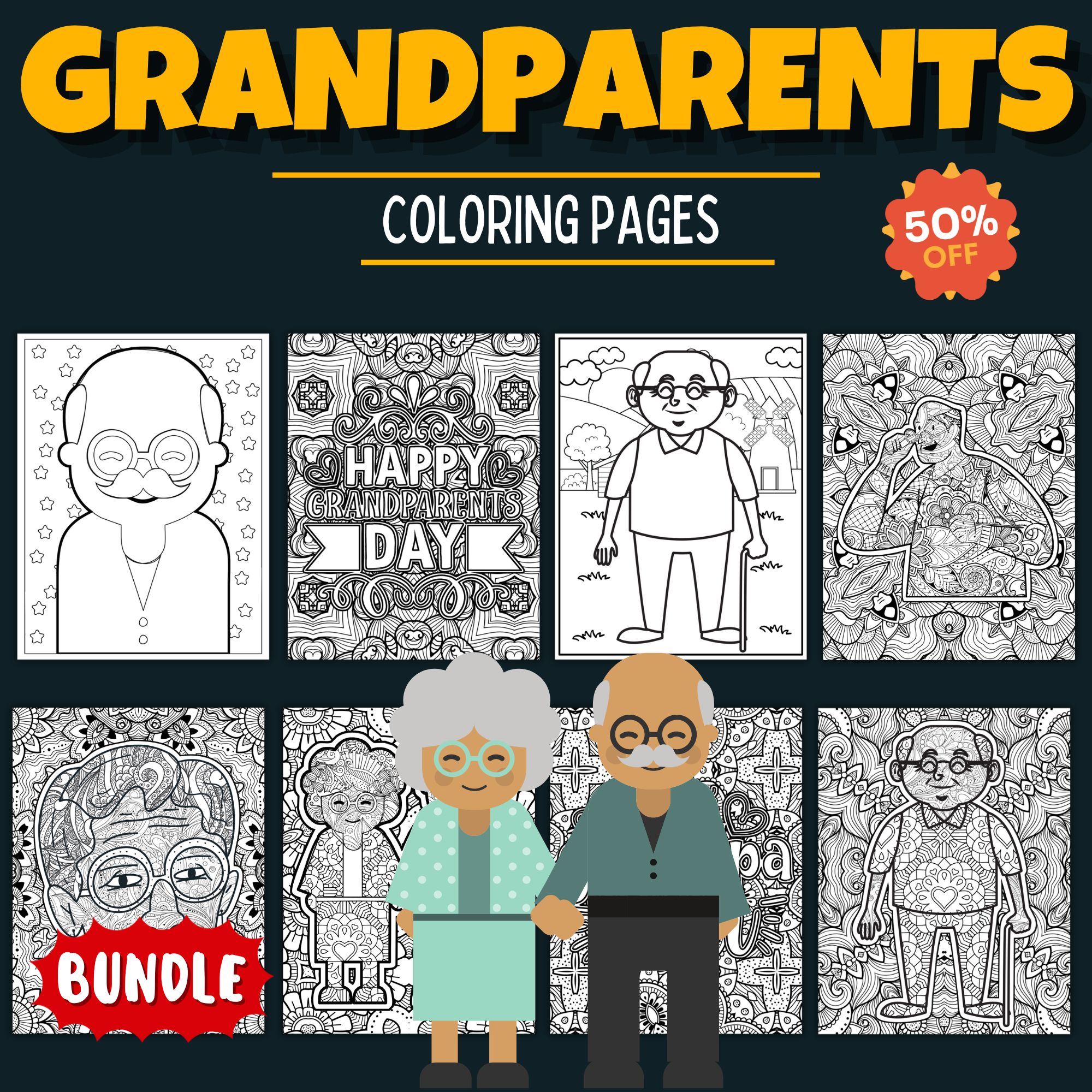 Printable grandparents day coloring pages
