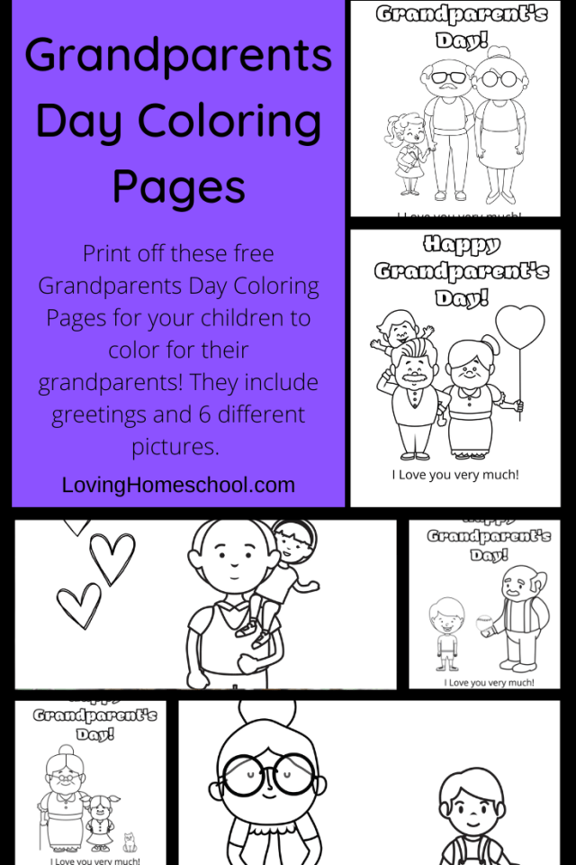 Grandparents day coloring pages