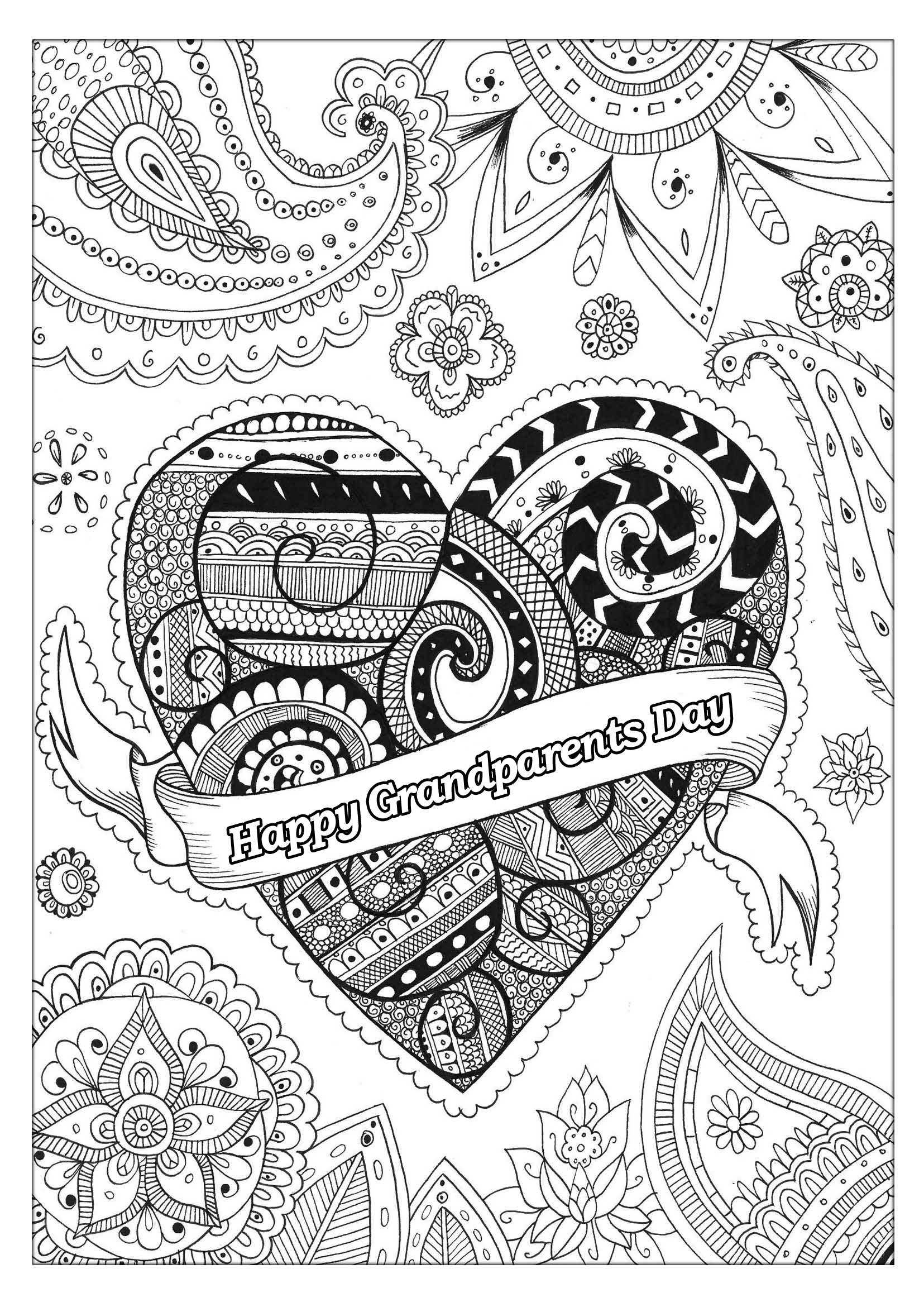 Grandparents day coloring pages
