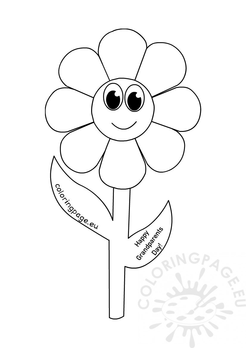 Printable grandparents day picture coloring page