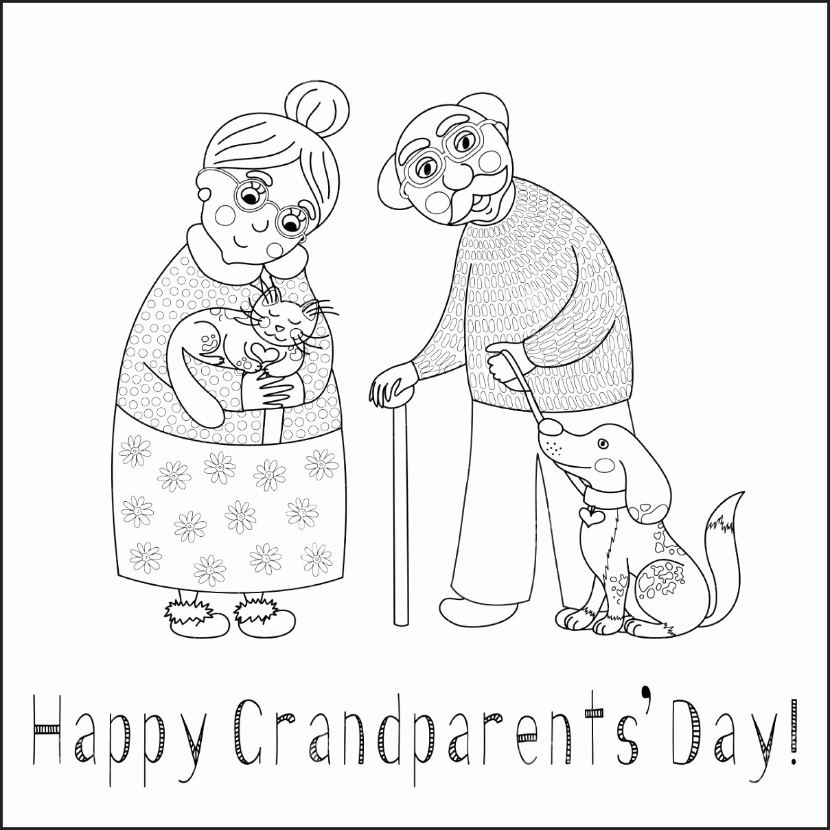 Grandparents day coloring pages