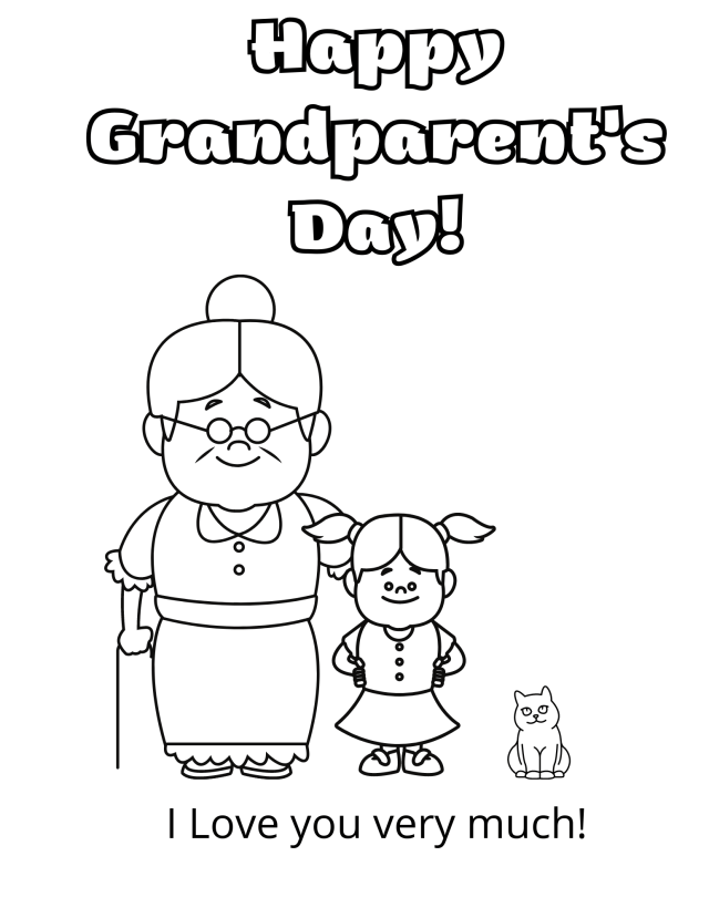 Grandparents day coloring pages