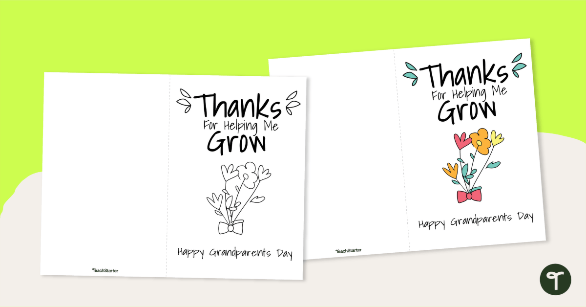 Printable grandparents day card