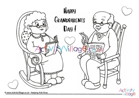 Happy grandparents day louring page