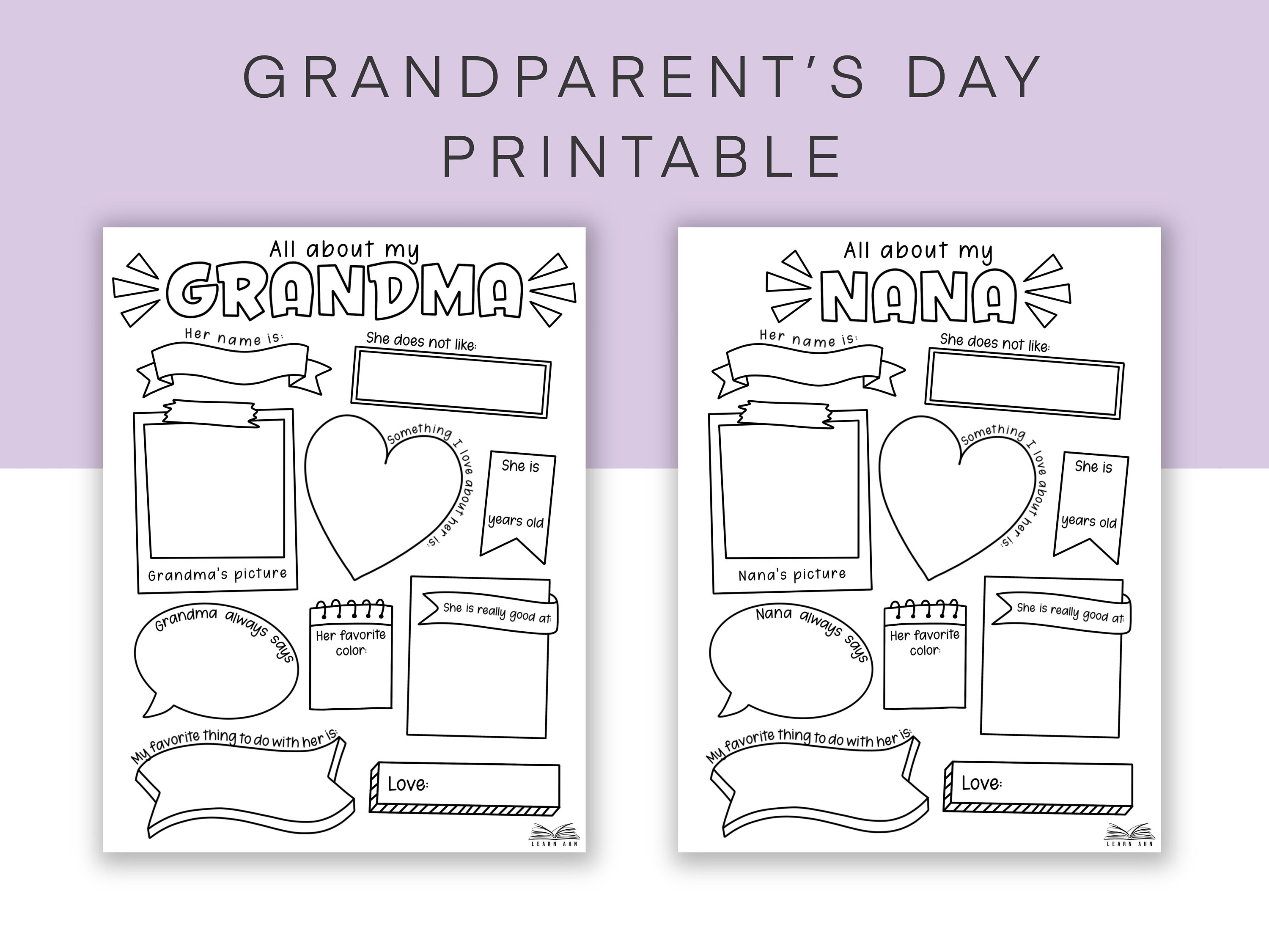 Printable gift for grandparent coloring page card for grandma all about grandma last minute gift gift for nana from kids funny present