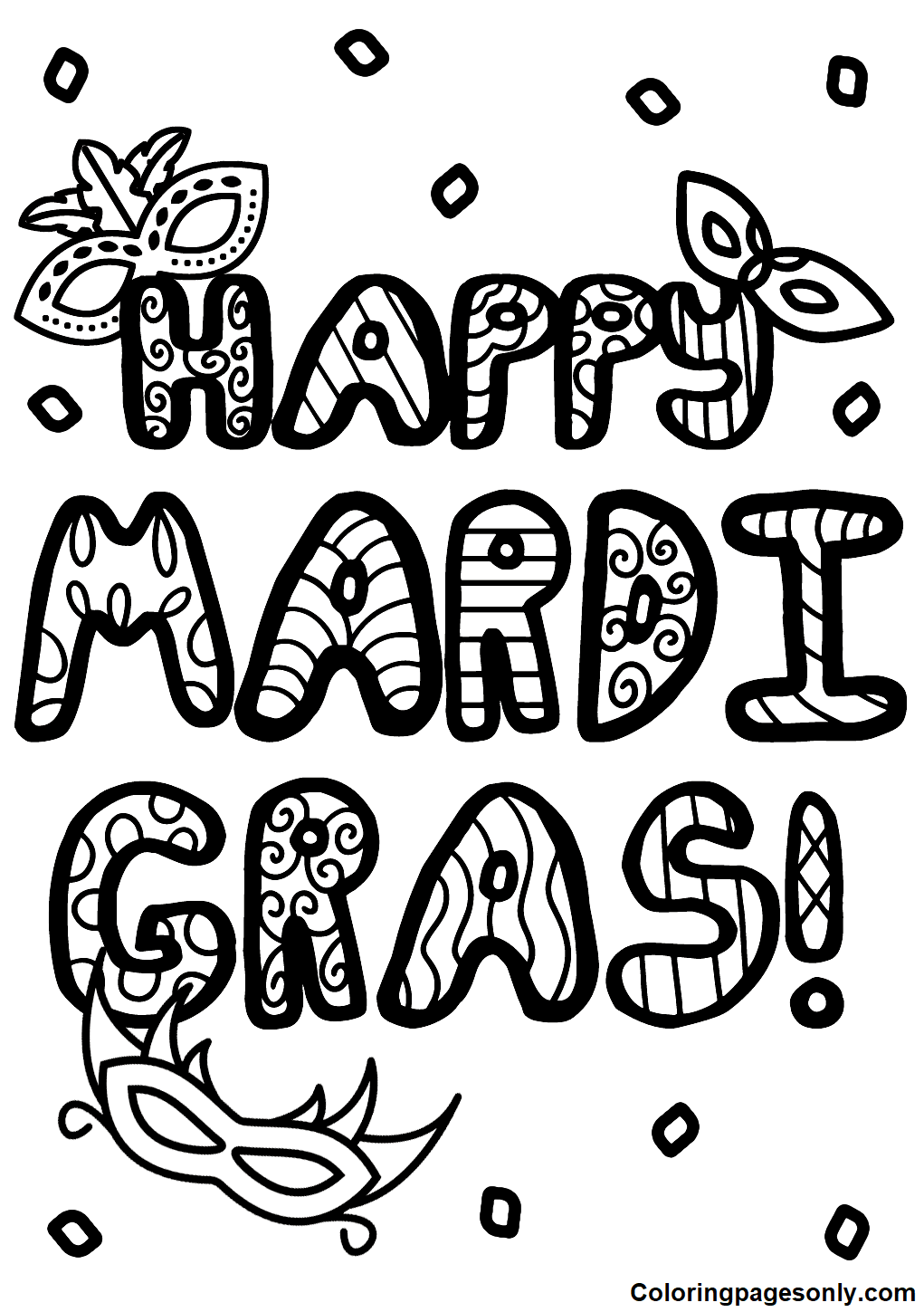 Mardi gras coloring pages printable for free download