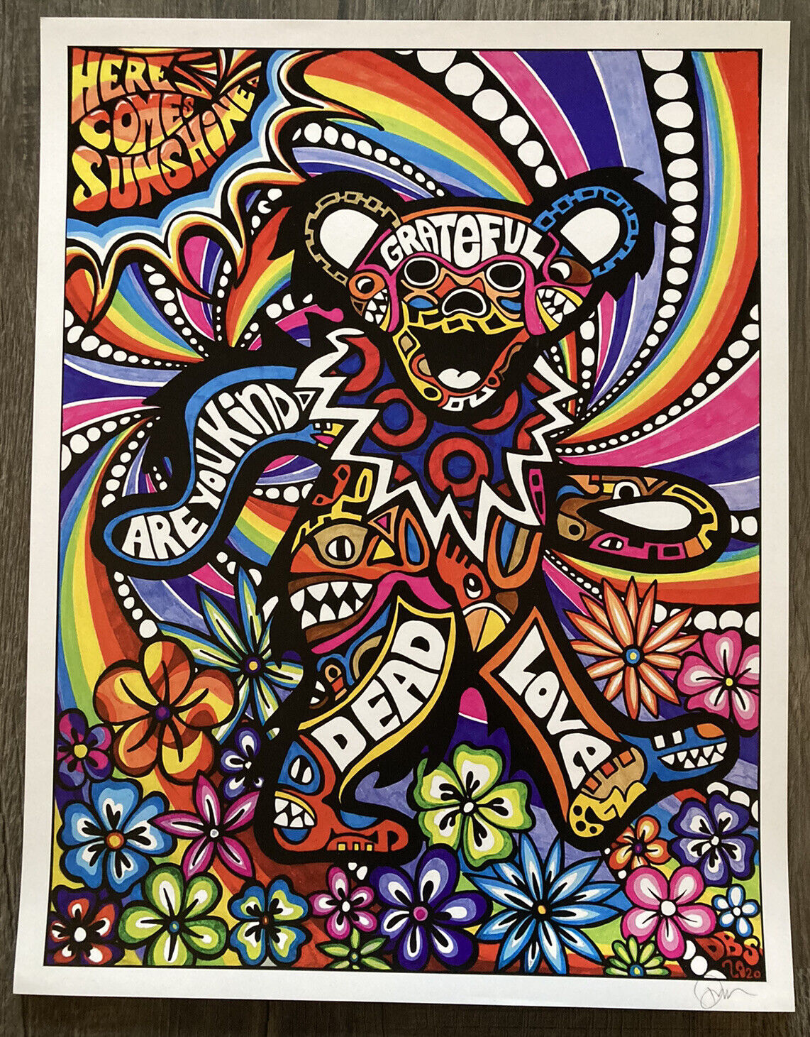 Dancing bear x grateful dead phish art print danny steinman signed poster