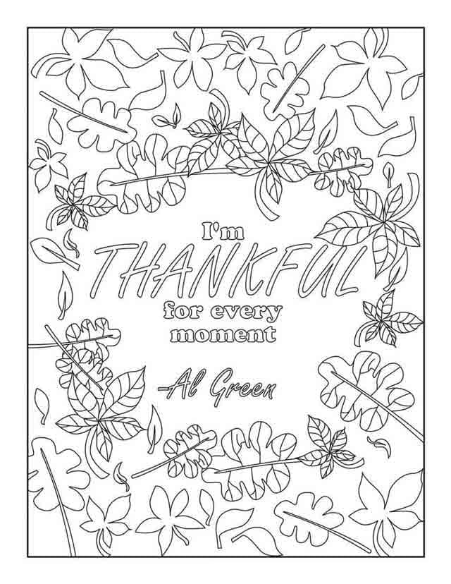 Gratitude quote coloring page