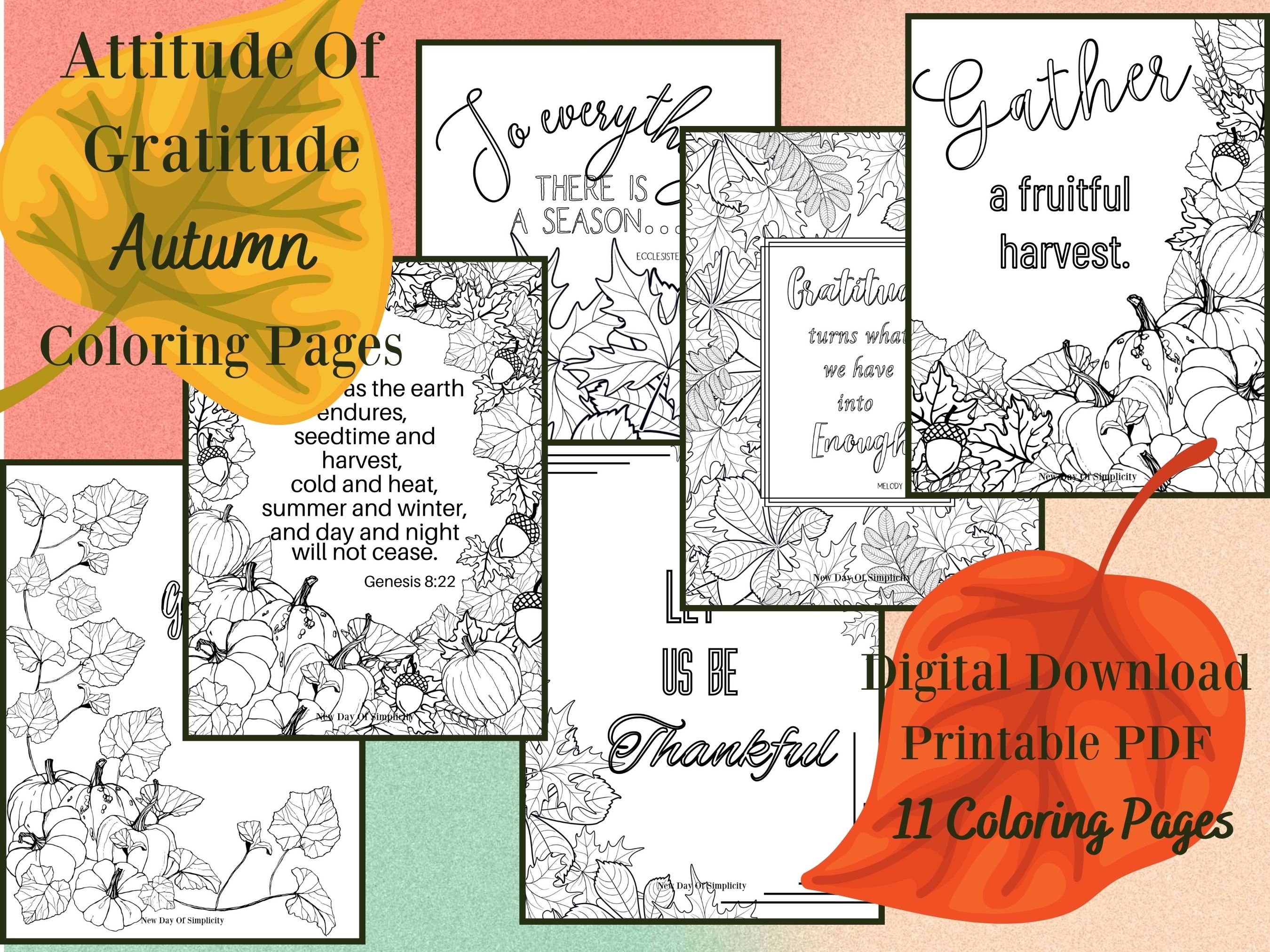 Gratitude coloring pages printable coloring pages instant download gratitude quotes fall coloring pages christian coloring sheets instant download