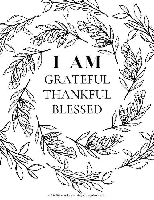 Printable gratitude coloring pages