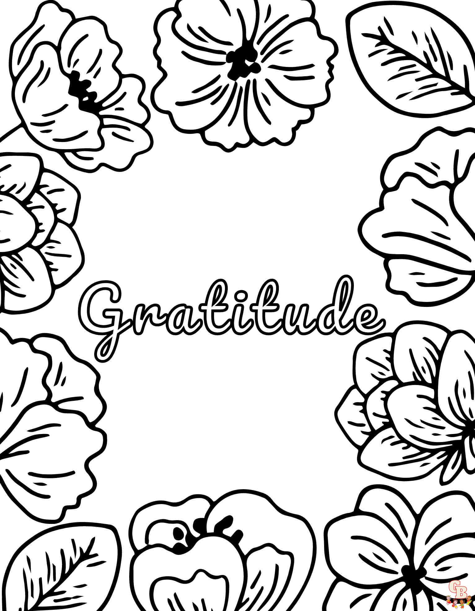 Printable gratitude coloring pages free for kids and adults