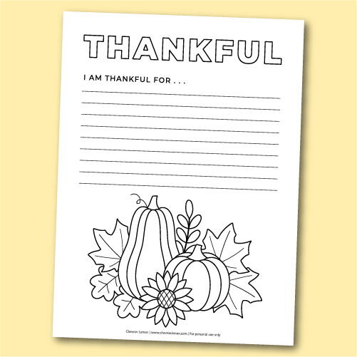 Printable gratitude coloring page