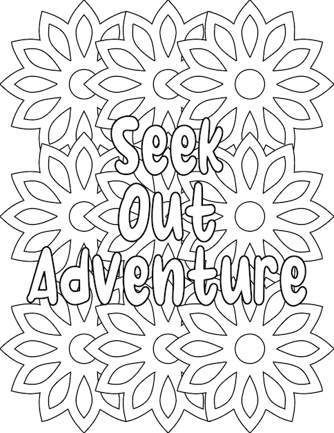 Premium vector gratitude coloring pages floral coloring pages for selfcare for kids and adults