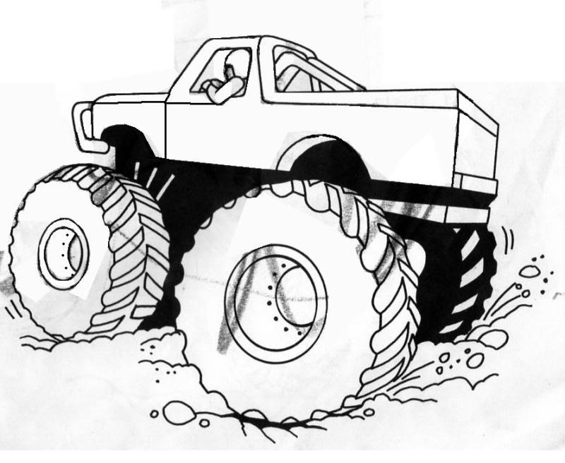 Free printable monster truck coloring pages for kids