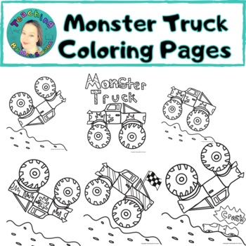Monster truck coloring pages by teaching by mrs swann clipart tpt
