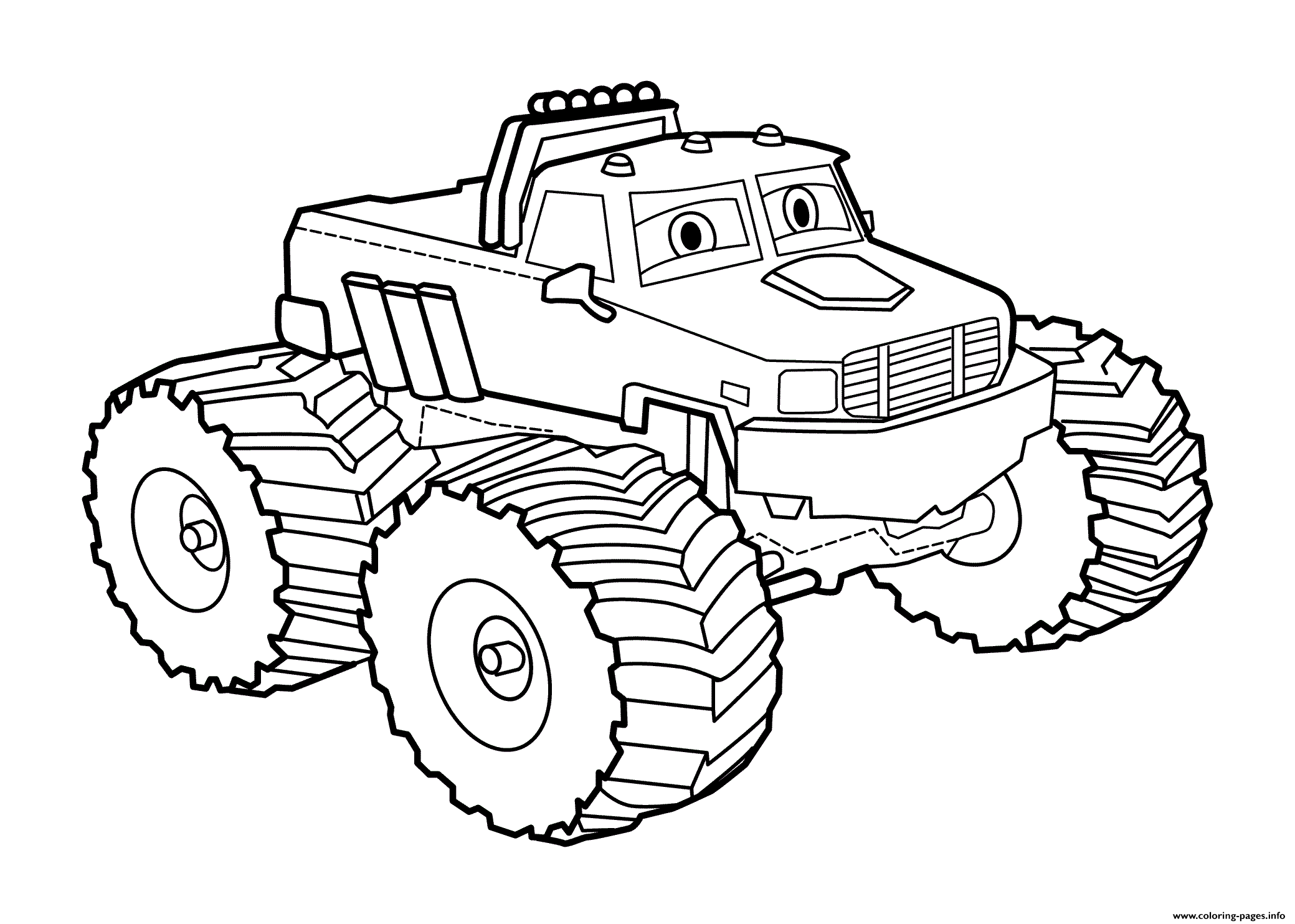 Easy bigfoot monster truck coloring page printable