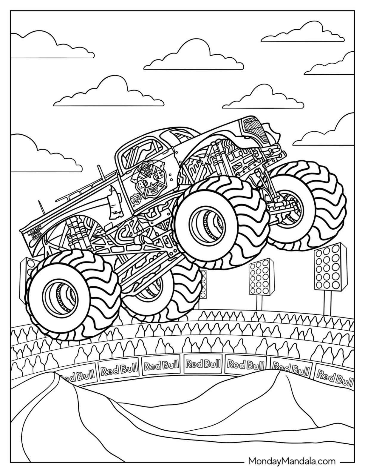 Monster jam coloring pages free pdf printables