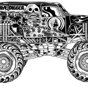 Monster truck coloring pages printable for free download