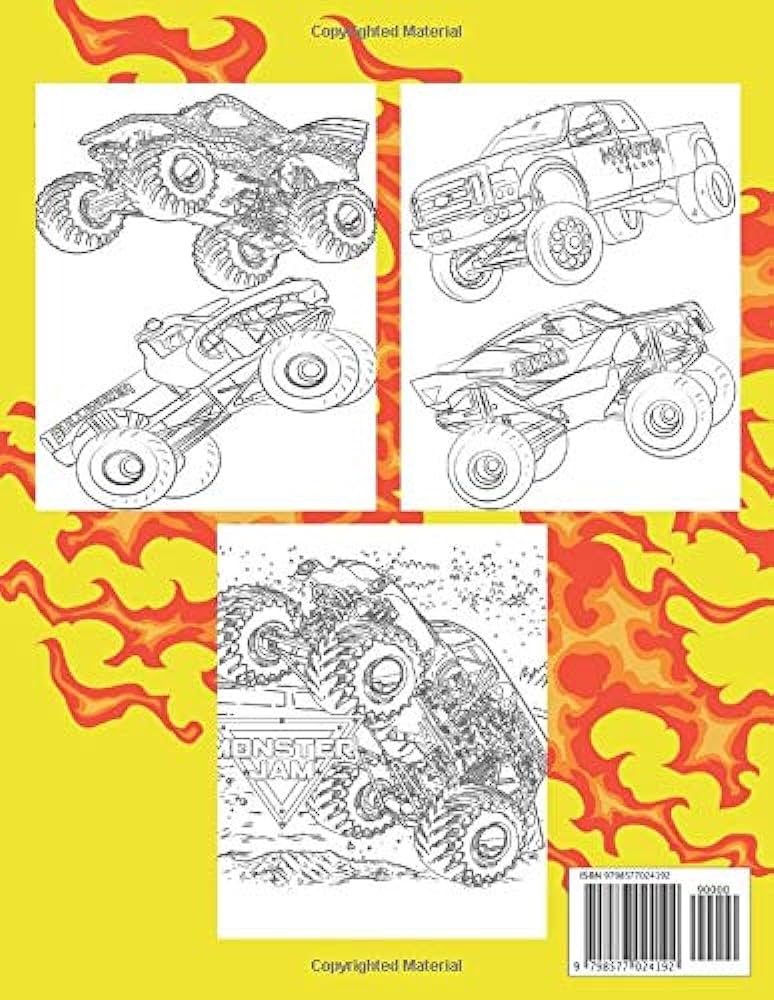 Monster jam coloring book monster truck color pages printables for adults to enjoy coloring with monster jam party griffin gary m books