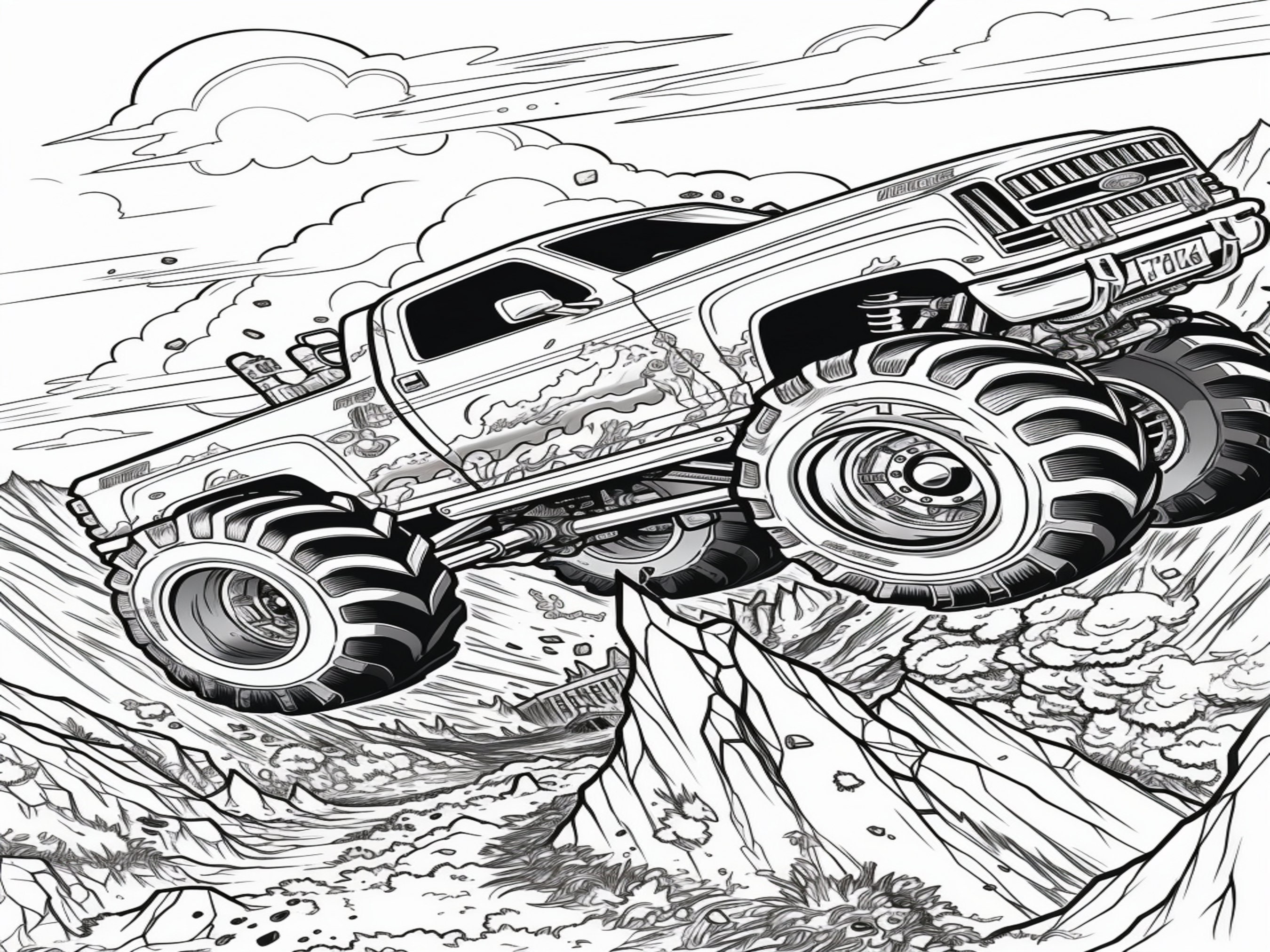 Big wheels coloring monster trucks truck coloring x trucks grave digger big foot coloring color trucks printable trucks
