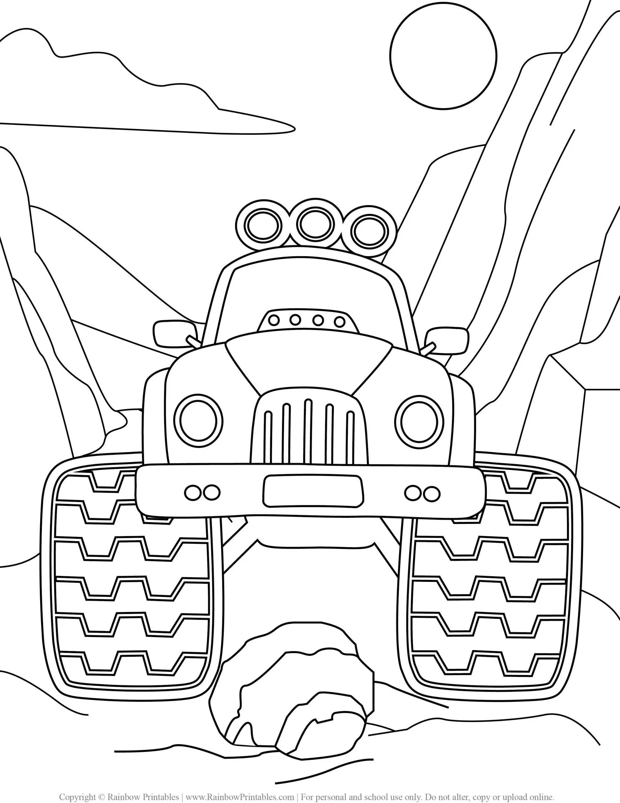 Free monster truck coloring pages for kids printable download