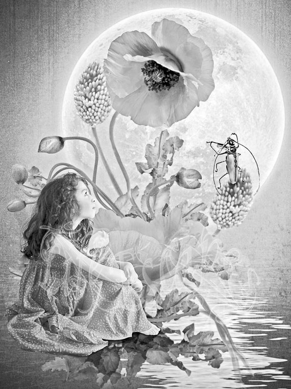 Coloring page fantasy grayscale high resolution printable single coloring page with color guide