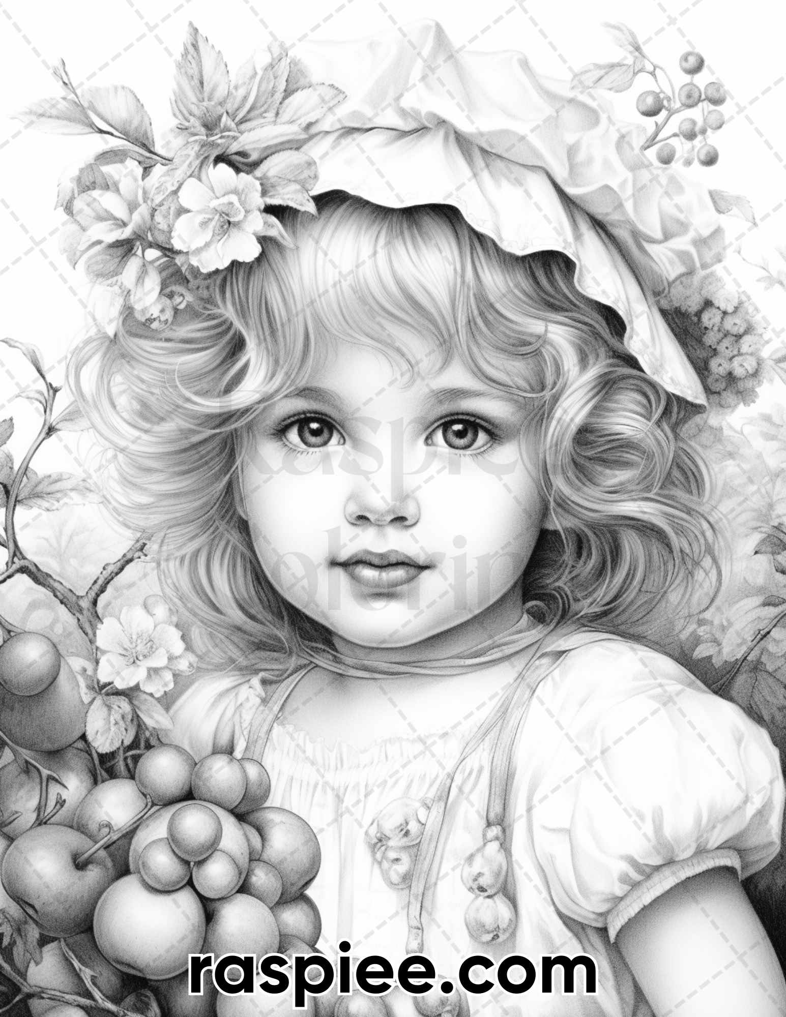 Spring vintage girls grayscale adult coloring pages printable pdf â coloring