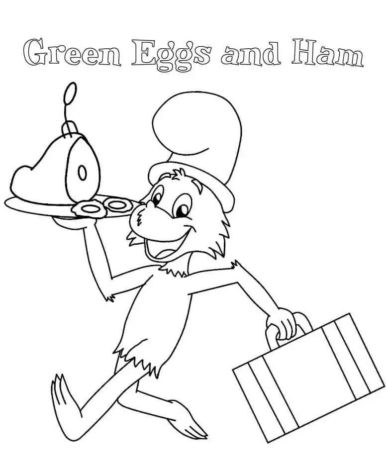 Green eggs and ham coloring page