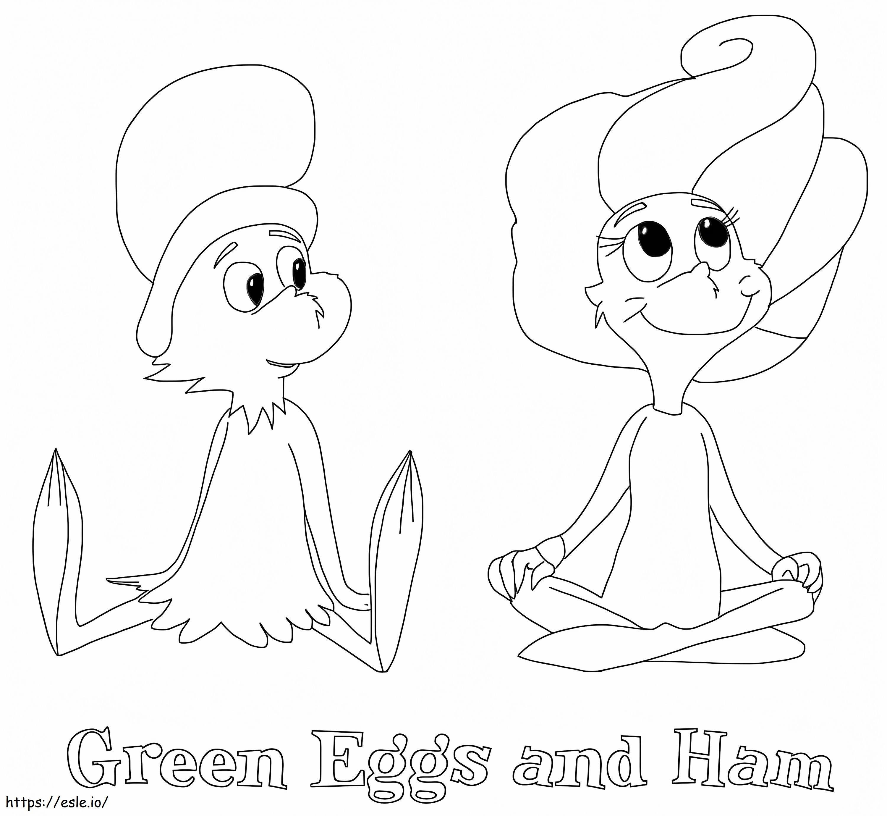 Green eggs and ham coloring page