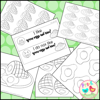 Green eggs and ham coloring by pre