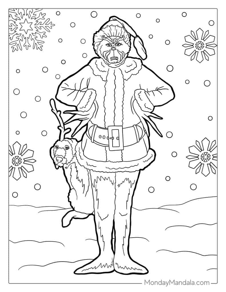 Grinch coloring pages free pdf printables