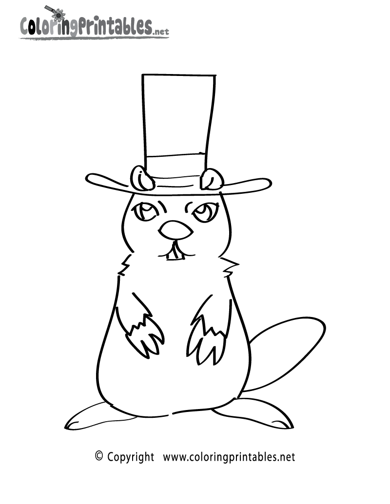 Groundhog day coloring page