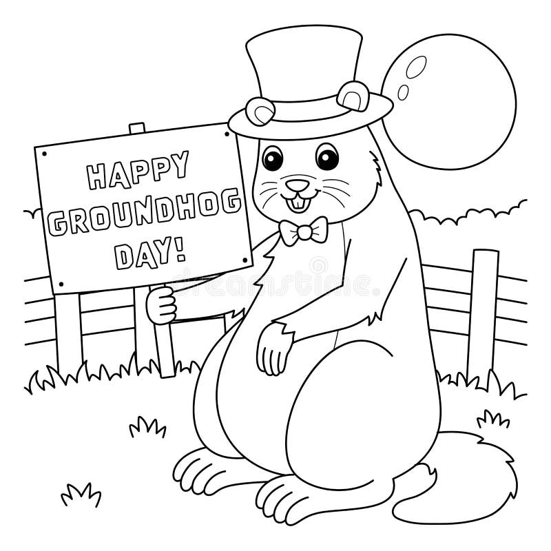 Groundhog coloring page stock illustrations â groundhog coloring page stock illustrations vectors clipart