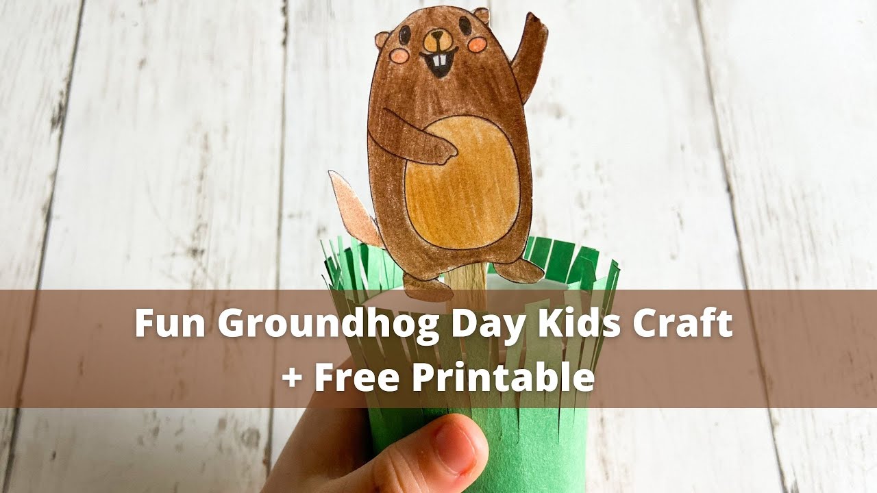 Fun groundhog day kids craft free printable