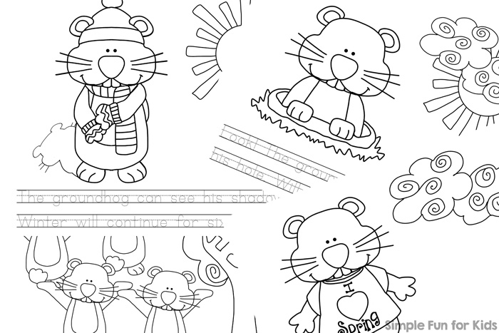 Days of groundhog day printables for kids