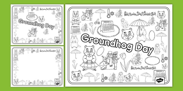 Lets doodle groundhog day loring sheets teacher made