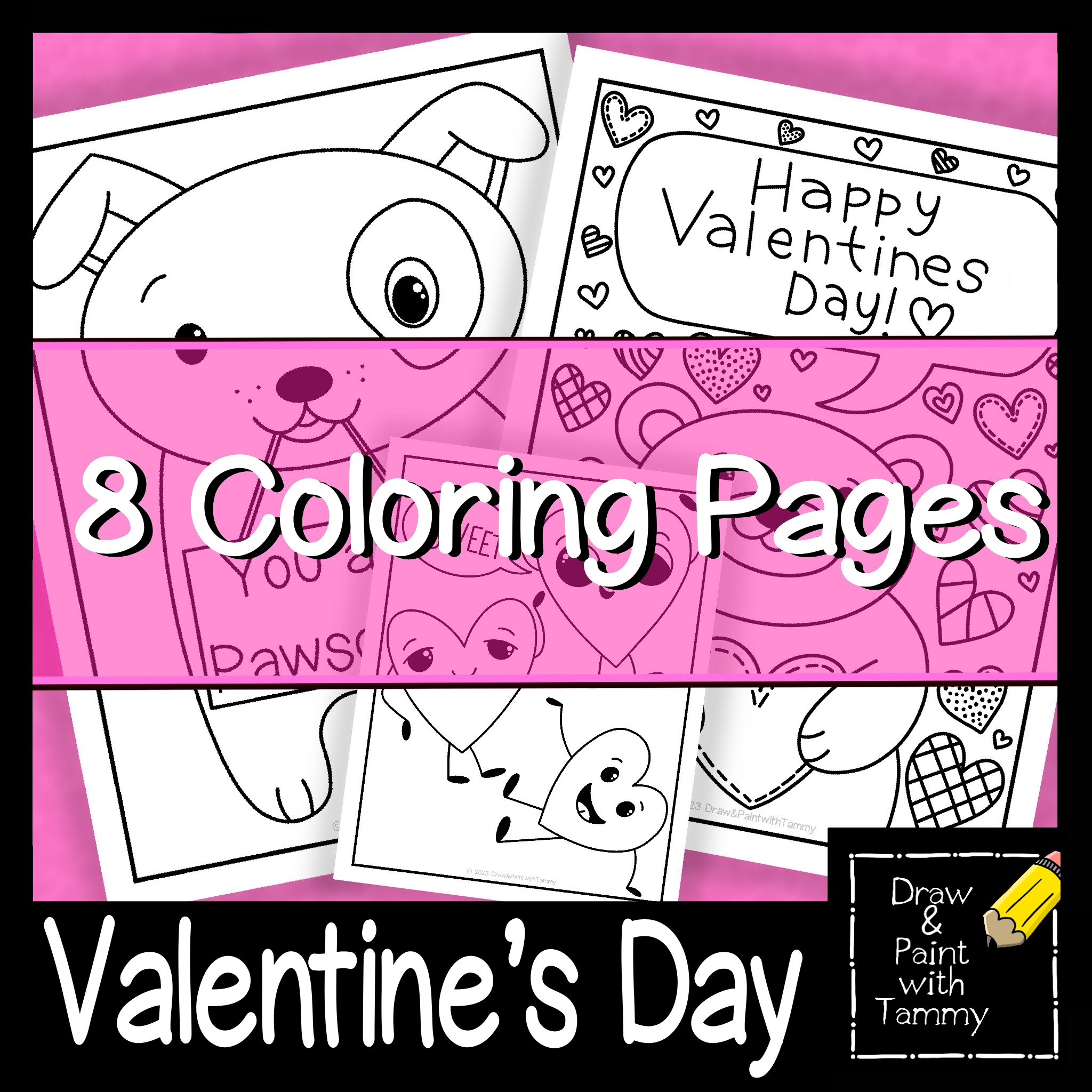 Valentines day theme february printable coloring pages