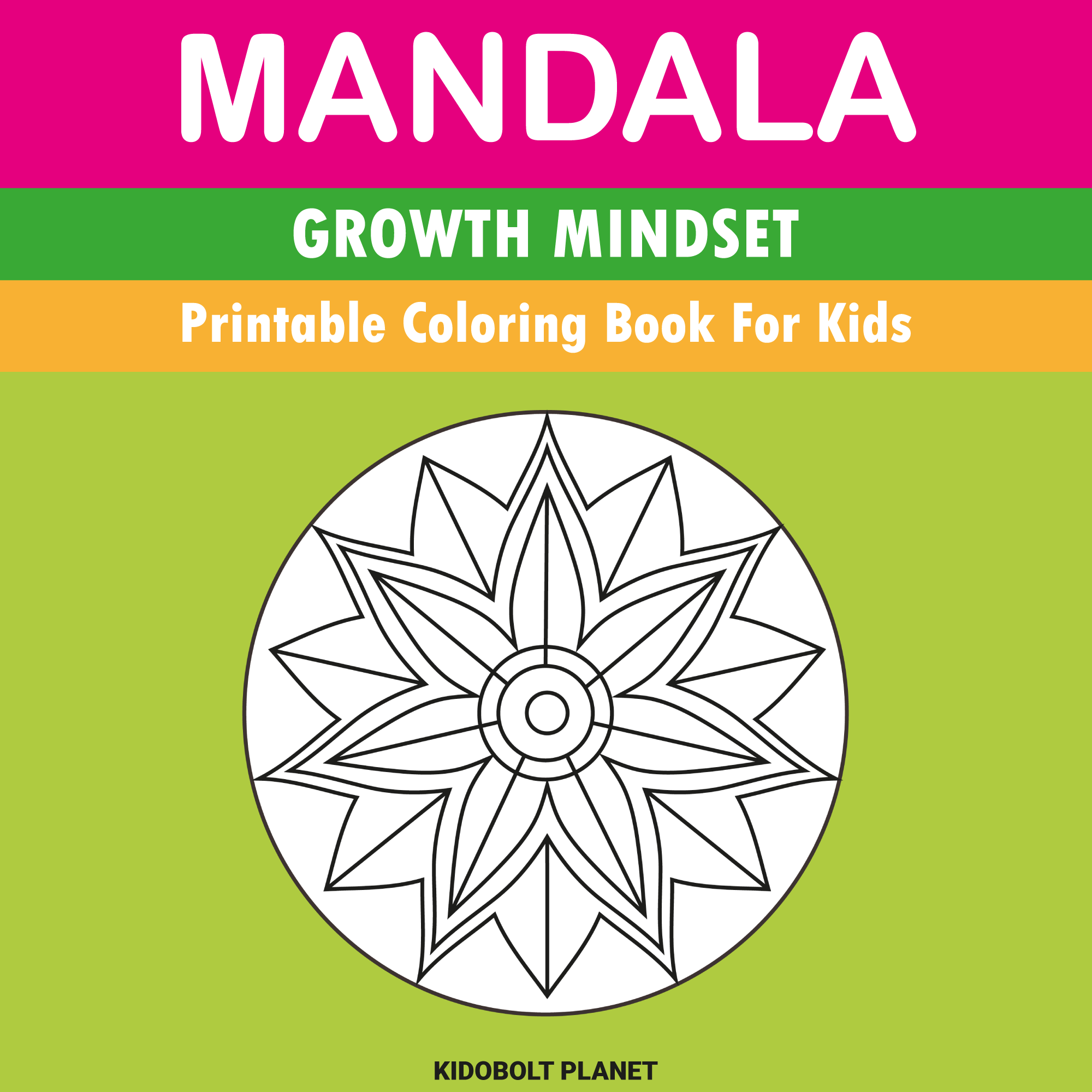 Growth mindset mandala printable coloring book for made by teachers