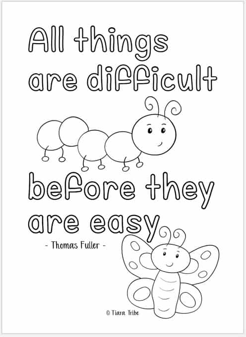 Growth mindset coloring pages