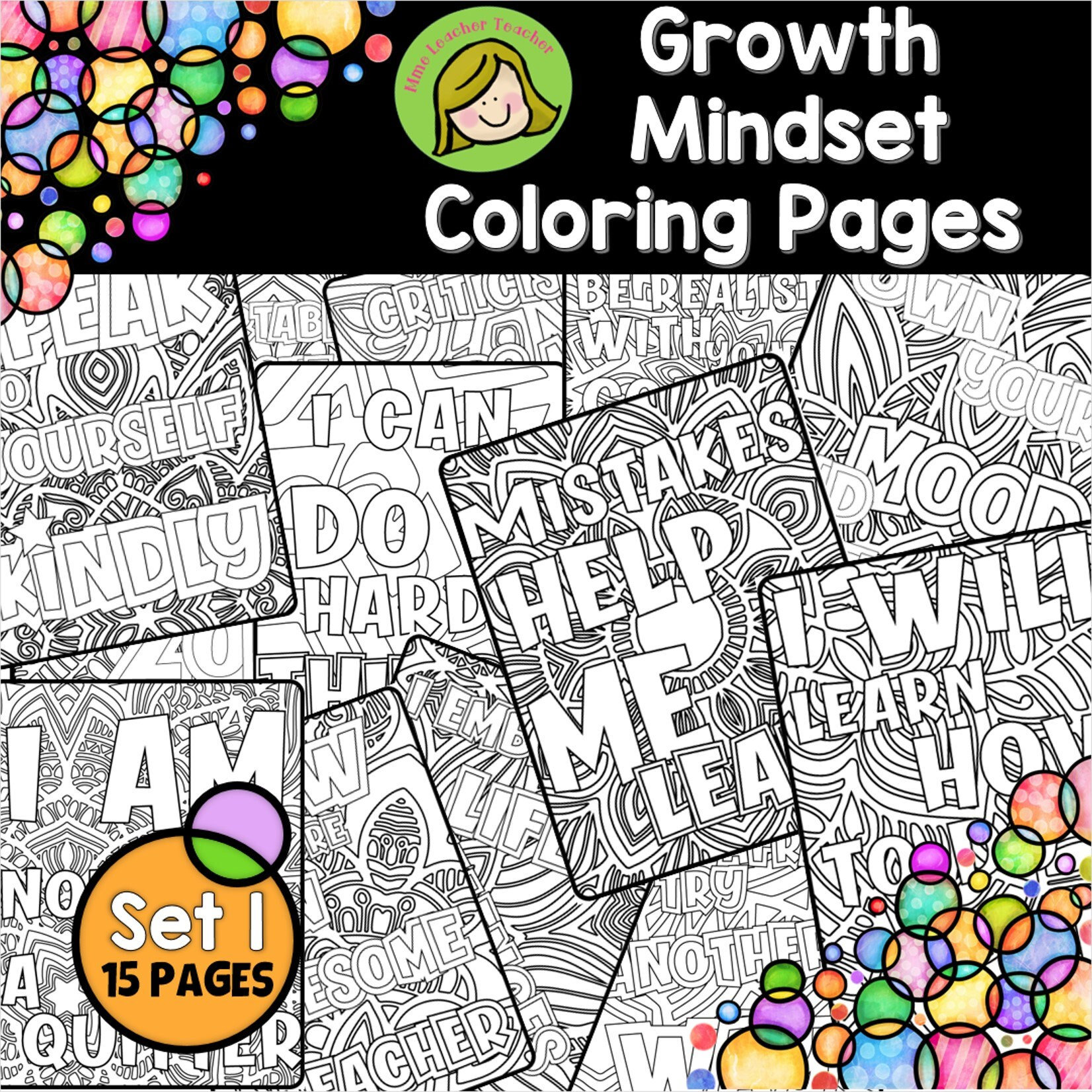 Growth mindset coloring pages
