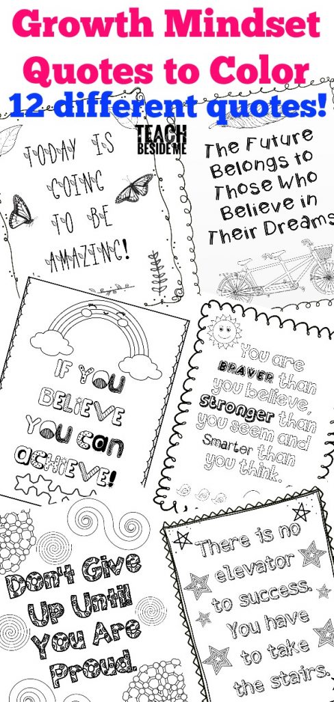 Growth mindset coloring pages