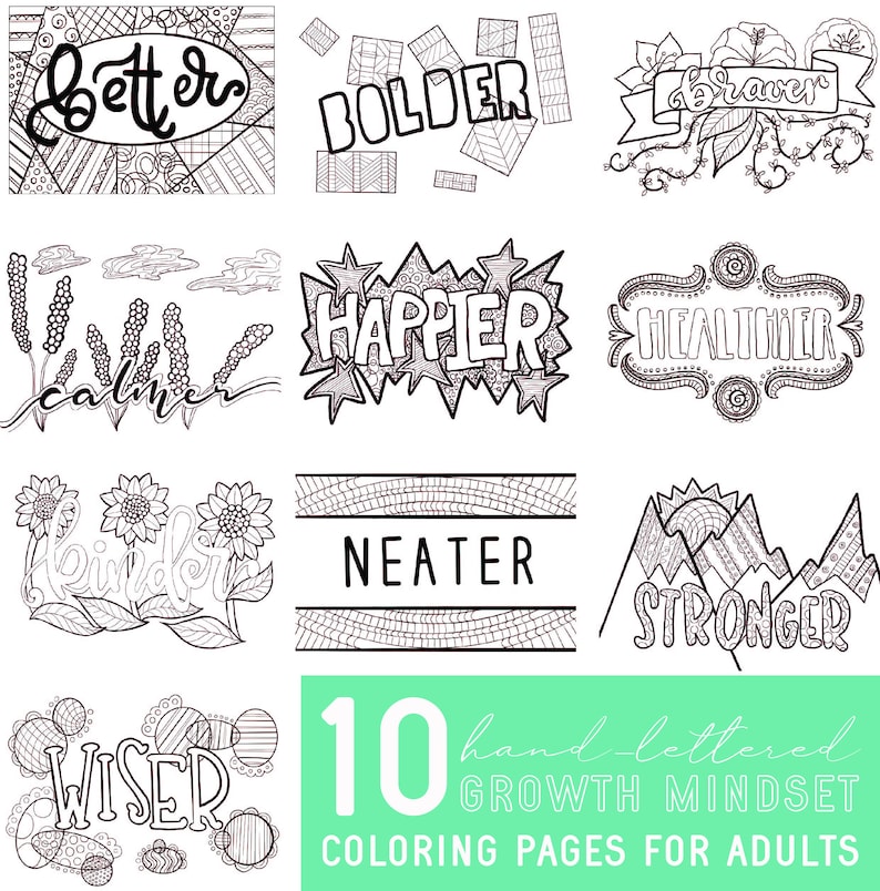 Growth mindset coloring pages