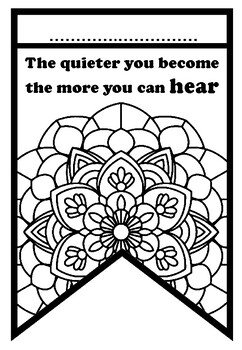 Growth mdset colorg set pennant banner buntg classroom display worksheet by swati sharma