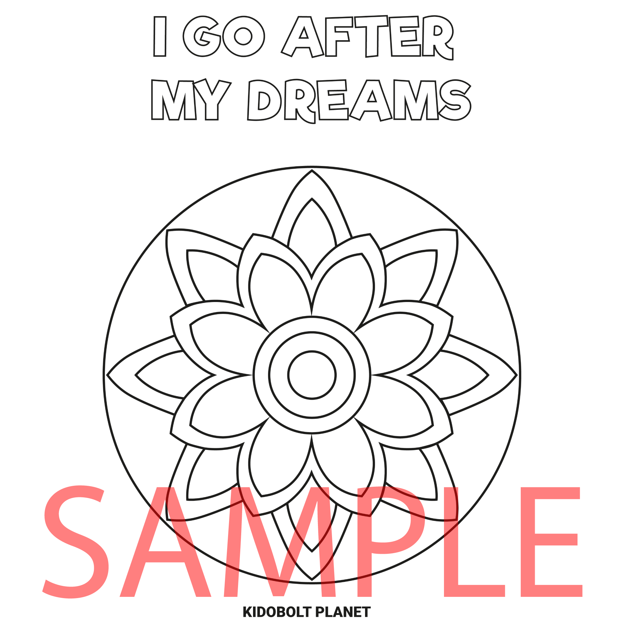 Growth mindset mandala printable coloring book for made by teachers